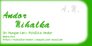 andor mihalka business card
